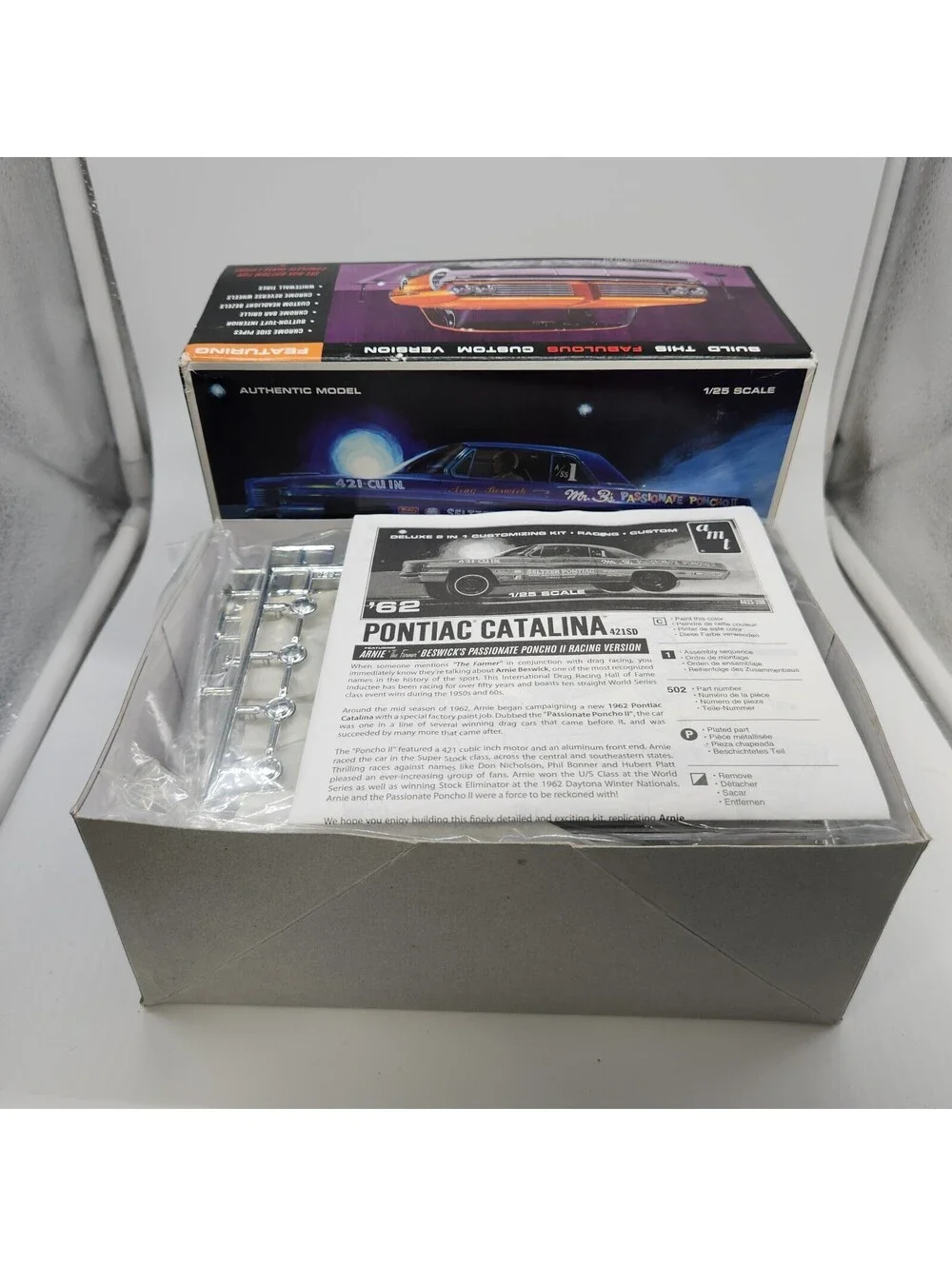 AMT 1962 Pontiac Catalina 421 SD 2'n1 1:25 Model Kit #2009 Sealed New